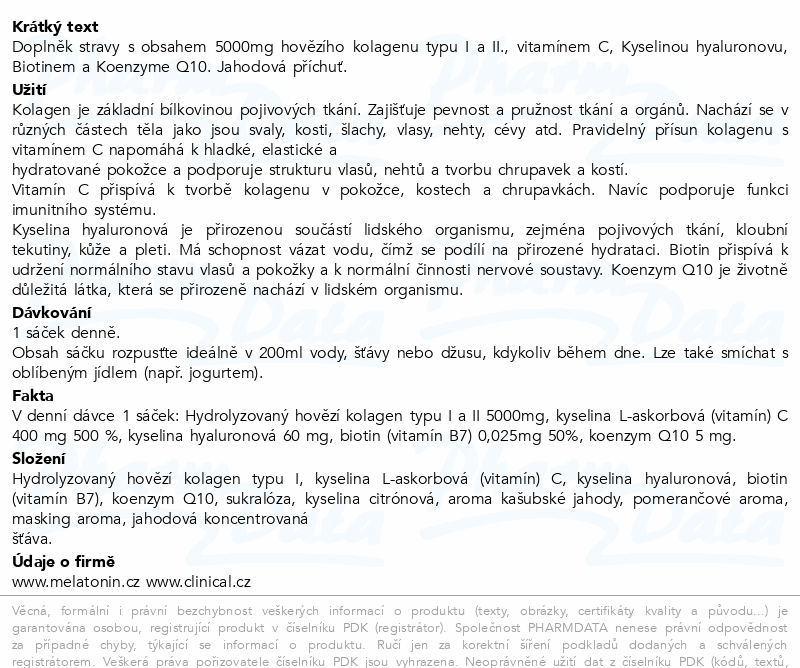 Clinical Collagen+k.Hyal.+vit.C&Q10 jahoda 30x8.8g