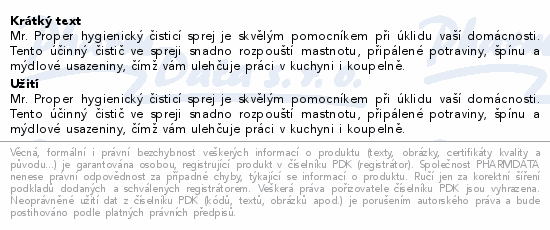 Mr.Proper Hygiene sprej 800ml