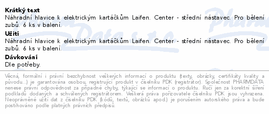 Laifen náhradní kartáček transpar.ultra bělící 6ks