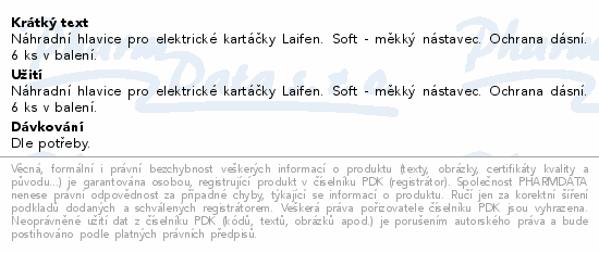 Laifen náhradní kartáček transparentní měkký 6ks