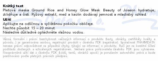 Beauty of Joseon pleťová maska 150ml