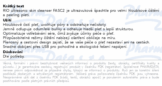 Ultrazvukový čistič pleti Rio-FASC2