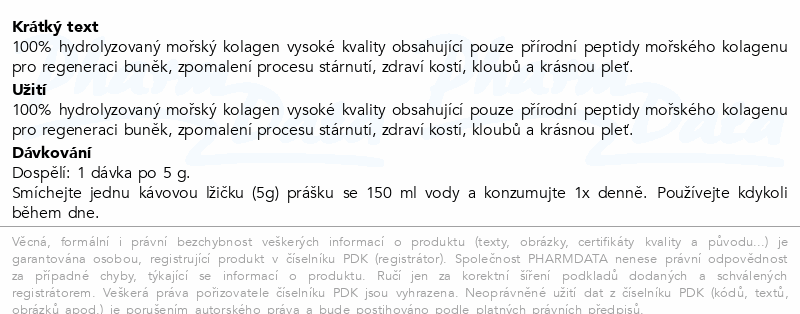 WoldoHealth Hydrolyz.kolagen mořský kolagen 150g
