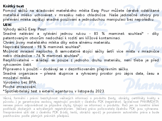 Medela sáčky pro skladování mateřského mléka 50ks