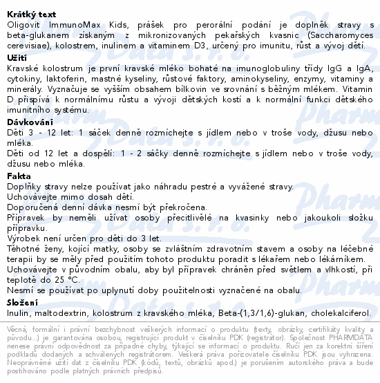 Oligovit Immunomax Kids 30x2.25g Galenika