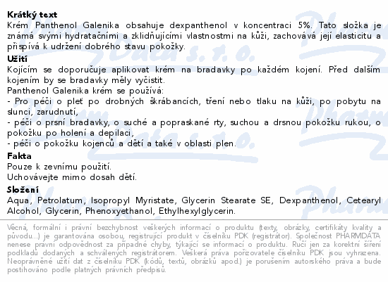 Panthenol Galenika Dexpanthenol 5% Cream 30g