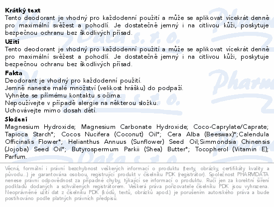 Wooden Spoon Sensitive krémový deodorant BIO 40ml