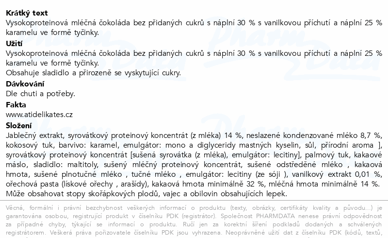 Oshee Proteinová tyčinka 27% vanilka&karamel 49g