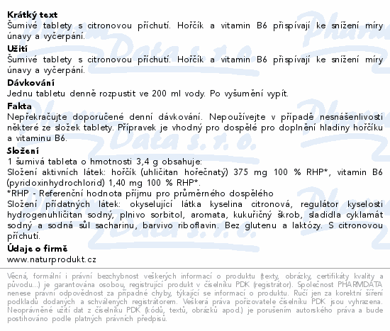 IQ Mag Hořčík 375mg+vit.B6 citron šum.tbl.20