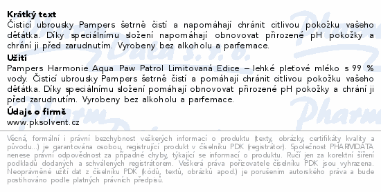 Pampers Harmonie Aqua Paw Patrol čist.ubr.15x48ks