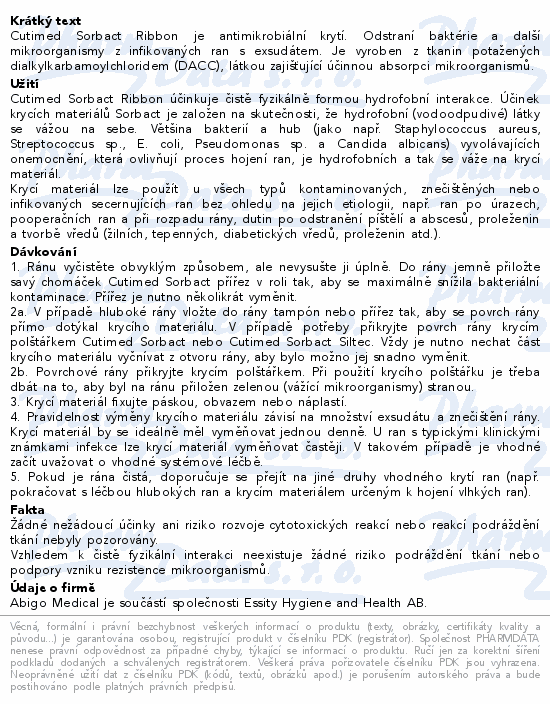 Cutimed Sorbact Ribbon antim.kr.příze 5cmx2m10ks