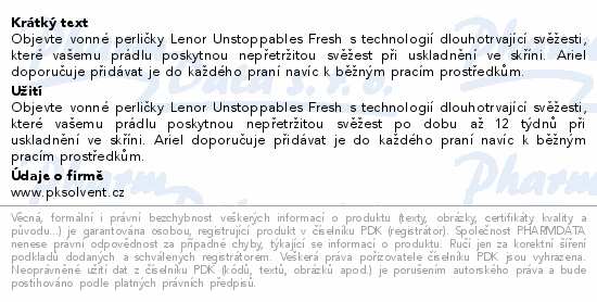 Lenor Unstoppables Fresh vonné perličky 495g