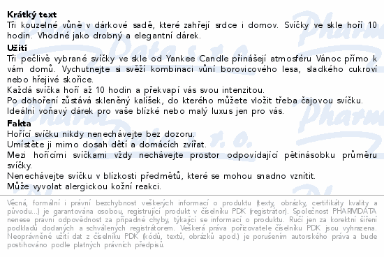 Yankee Candle vánoční dárk.sada 3 vonných svíček