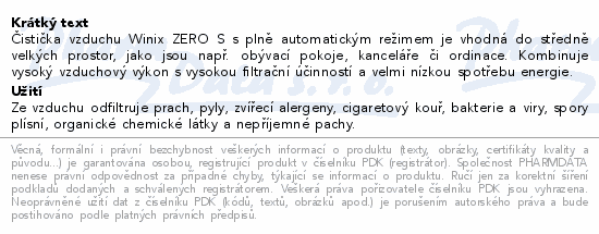 WINIX ZERO S Čistička vzduchu