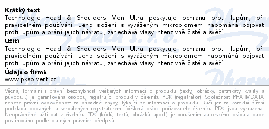 H&S Men Ultra Old Spice šampon 800ml