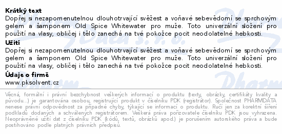 Old Spice WhiteWater sprchový gel 3v1 400ml