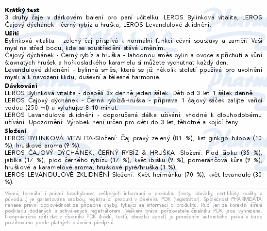 LEROS Děkuji za krásný školní rok čaj 3x20sáčků