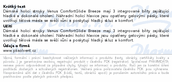 Gillette Venus ComfortGlide Br.stroj.+4 náh.hlav.