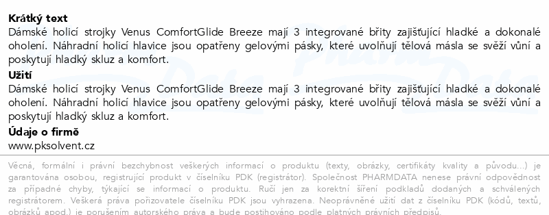 Gillette Venus ComfortGlide Br.stroj.+4 náhr.hlav.