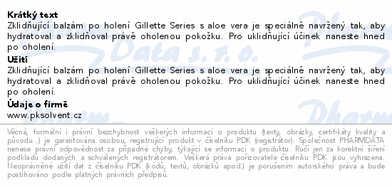 Gillette Soothing Sensitive balzám po holení 100ml