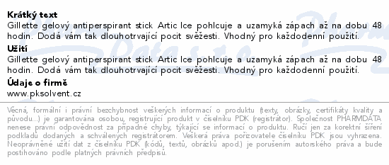 Gillette Arctic Ice antiperspirant gel 70ml