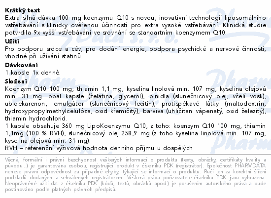 GS Koenzym Lipo Q10 100mg cps.60+20 XXL