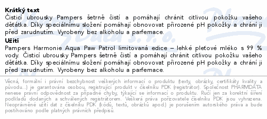 Pampers Harmonie Aqua Paw Patrol čist.ubr.9x48ks