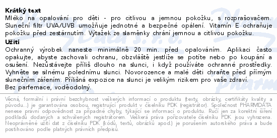 Delice Solaire opalov.mléko pro děti SPF50+ 250ml