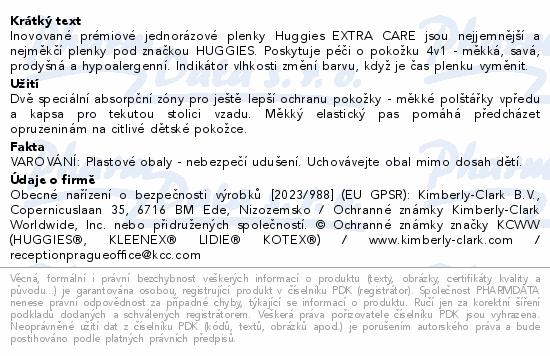 HUGGIES extra care 3 6-10kg 96ks box