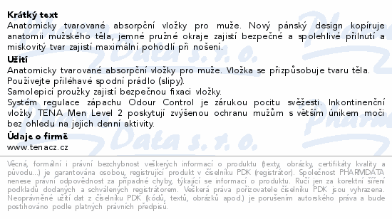 TENA Men Level 2 ink.vložky 20ks 750873