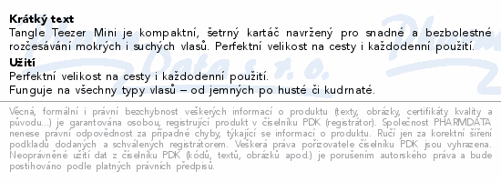 Tangle Teezer Detan.Mini Hairbr.Straig.-Curly Pink