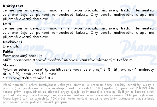 Allnature Kombucha Malina BIO 330ml