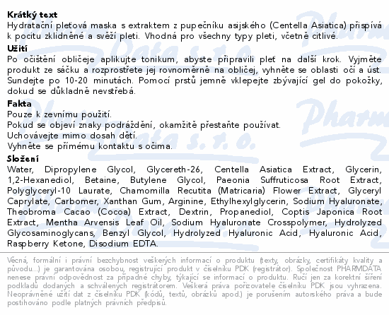 Madagascar Centella Watergel Sheet Mask 25ml