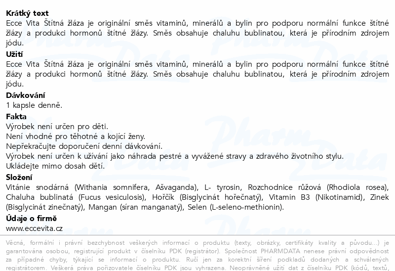 Ecce Vita Pro Štítná žláza cps.62
