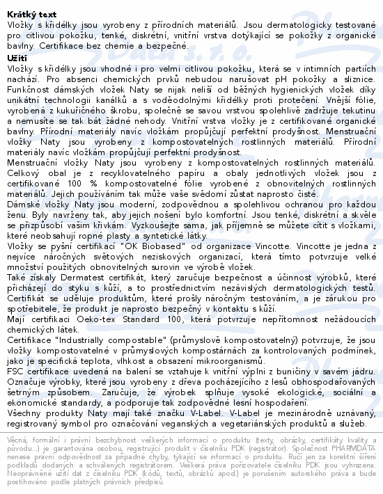 Naty vložky Noční 10ks