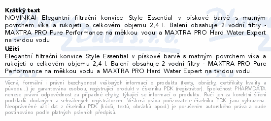 BRITA Style Ess.fil.konvice písková 2.4l+filtr 2ks