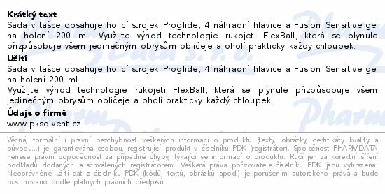 Gillette Proglide Xmas dárková sada v tašce