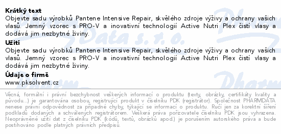 Pantene Intensive Repair Xmas dárková sada v tašce