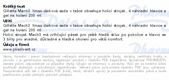 Gillette Mach3 Xmas dárková sada v tašce