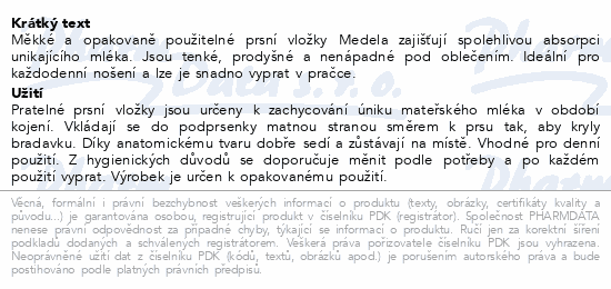 Medela prsní vložky pratelné 4 ks