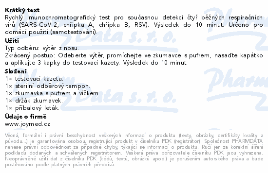 CorDx 4v1 respirační multitest 1ks