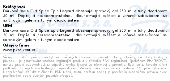 Old Spice Epic Legend Xmas dárková sada