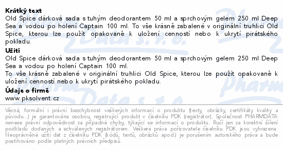 Old Spice Deep Sea Xmas dárková sada v truhle
