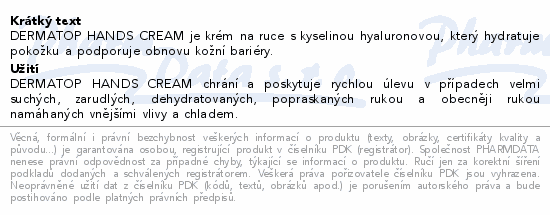 DERMATOP hands cream 30ml