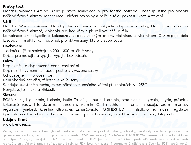 Blendea Womens Amino Blend mango&maracuja 270g
