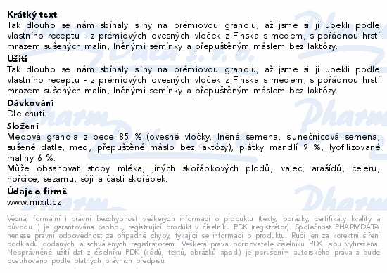 Mixit Granola Maliny&mandle 440g