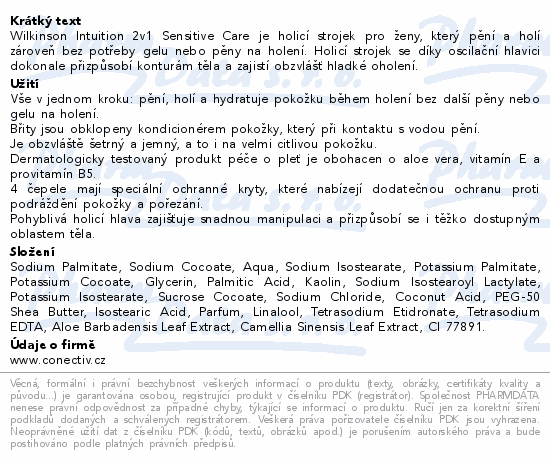 WILKINSON Intuition 2v1 Sen.Care stroj.+náhr.hlav.