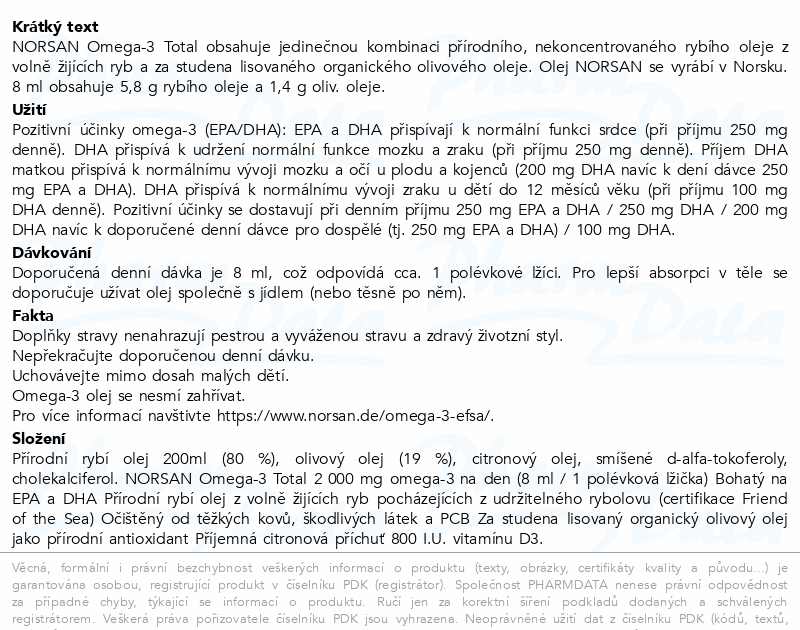 Norsan Omega-3 Total Olej citronová příchuť 200ml