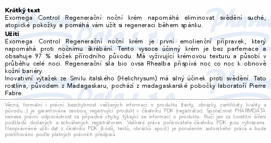 A-DERMA Exomega CONTROL Regener.noční krém 2x400ml