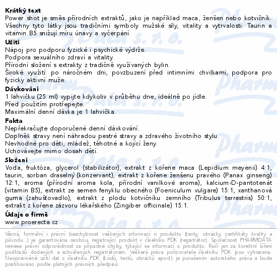 Proerecta Shot Power 14x25ml